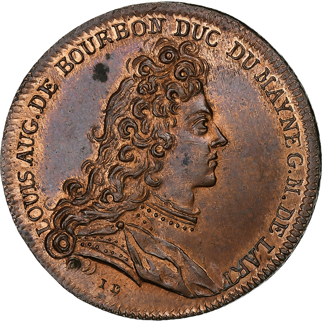 France, Token, Ecole d'Artillerie, Louis-Auguste de Bourbon, 1727, Copper