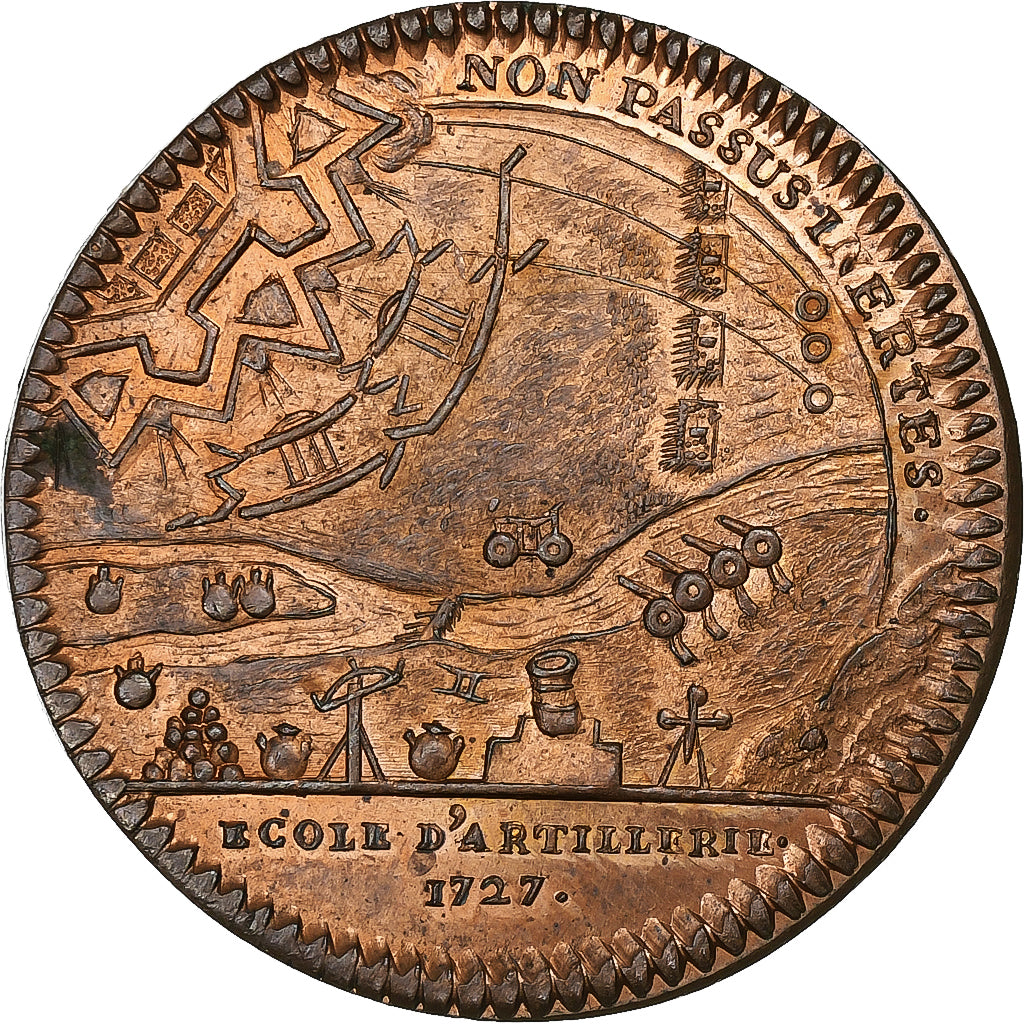 France, Token, Ecole d'Artillerie, Louis-Auguste de Bourbon, 1727, Copper