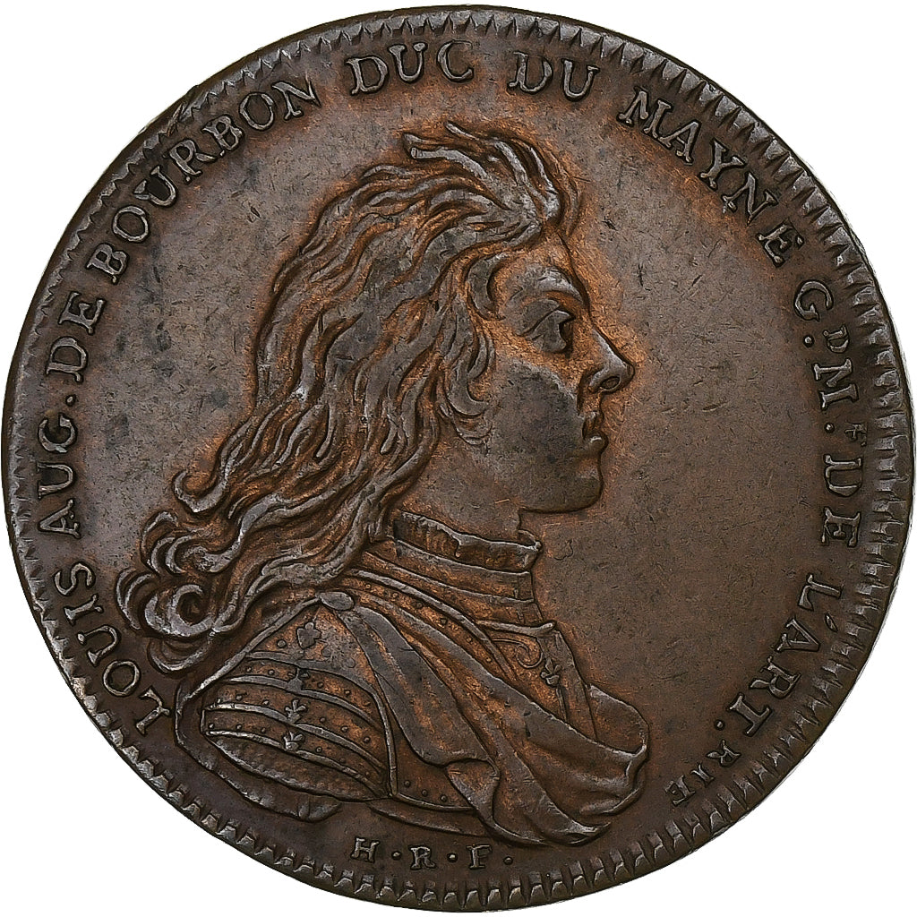 France, Token, Artillerie, Louis-Auguste-de-Bourbon, 1704, Copper, AU(50-53)