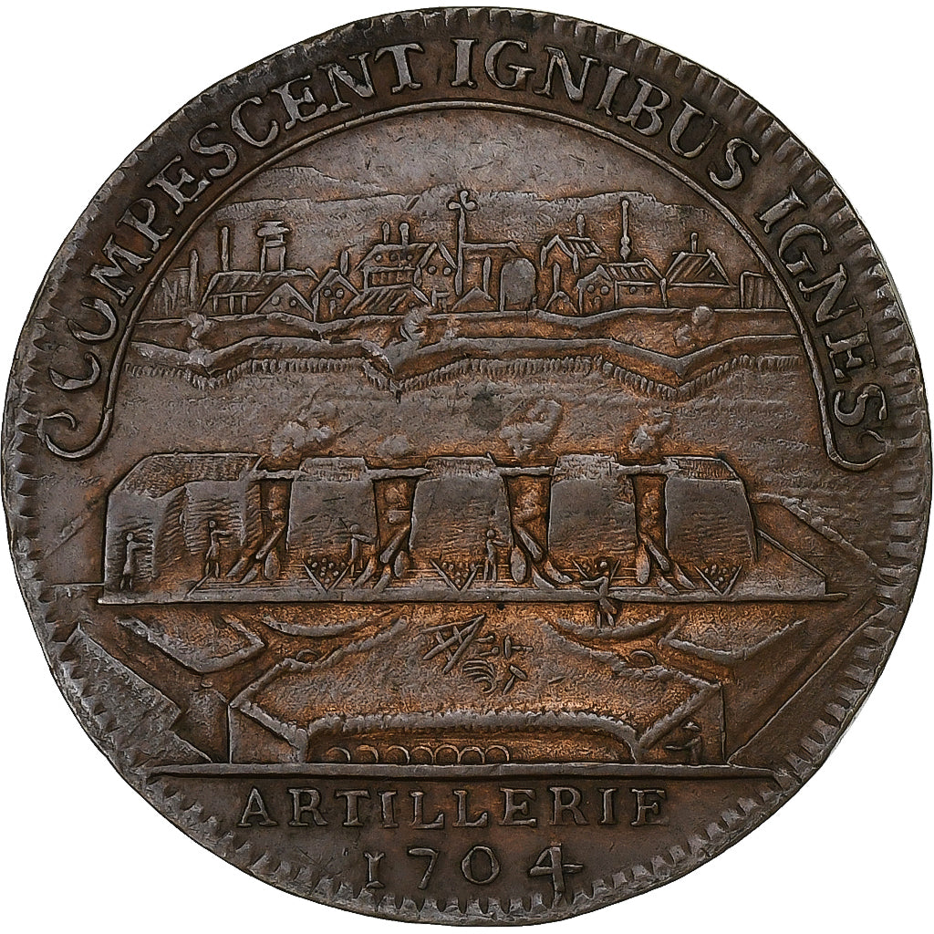 France, Token, Artillerie, Louis-Auguste-de-Bourbon, 1704, Copper, AU(50-53)
