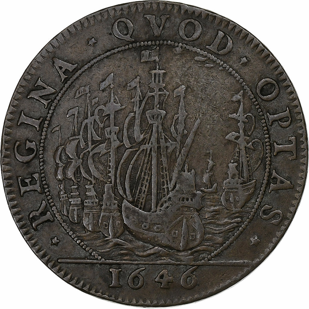 France, Jeton, Anjou, Noblesse, Armand-Jean de Maillé-Brézé, 1646, Cuivre