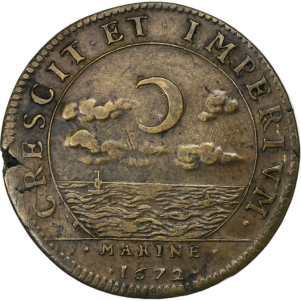Frankreich, betaalpenning, Marine, Louis de Vermandois, Amiral de France, 1672