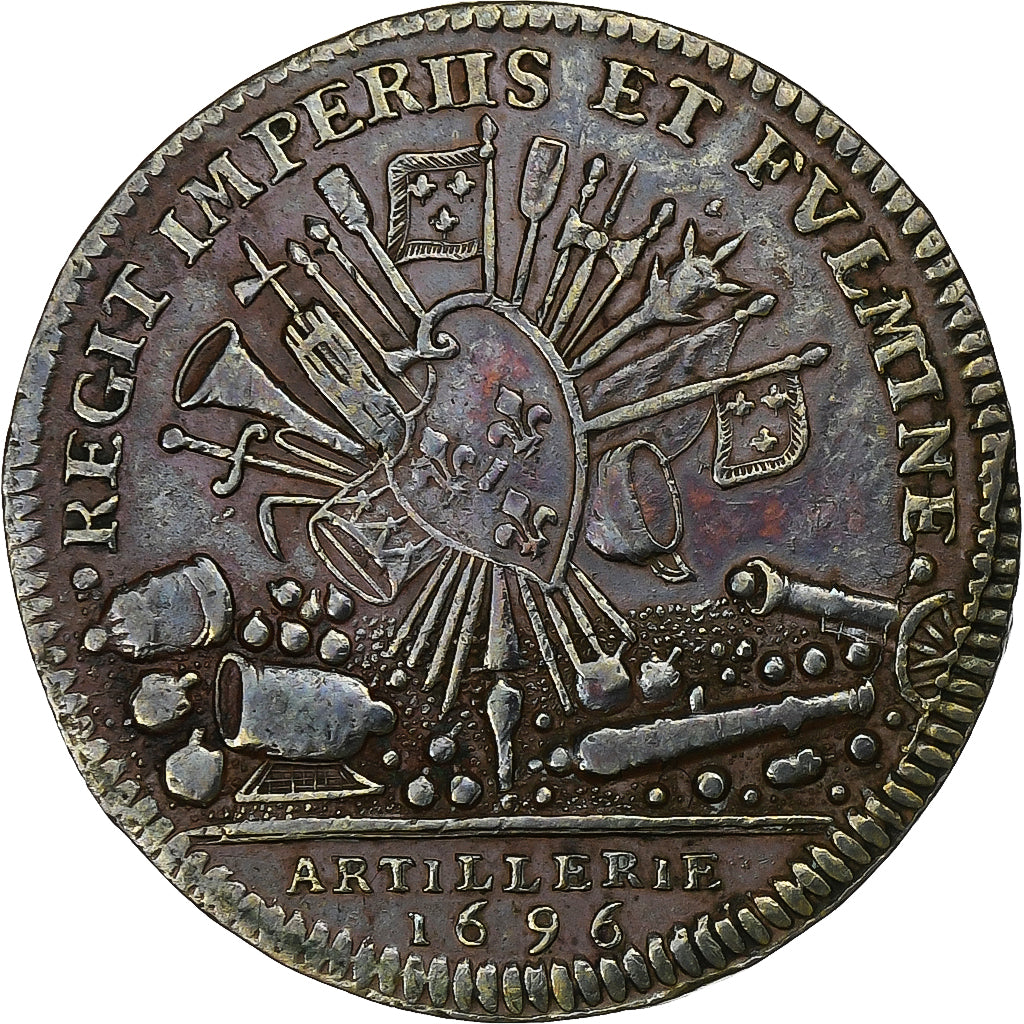 France, Jeton, Louis XIV, Artillerie, 1696, Cuivre, TTB+, Feuardent:1004