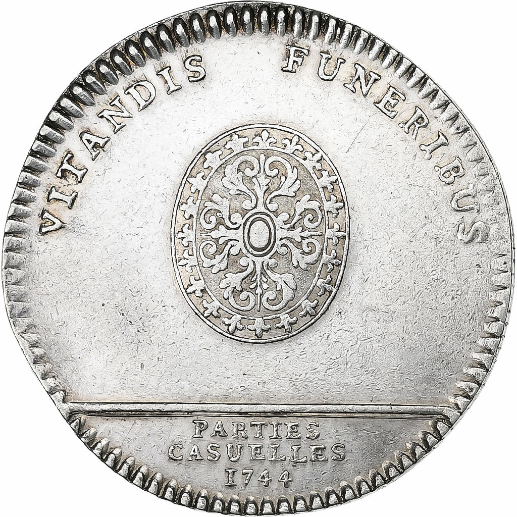 France, Token, Louis XV, Parties et revenus casuels, 1744, Silver, AU(55-58)