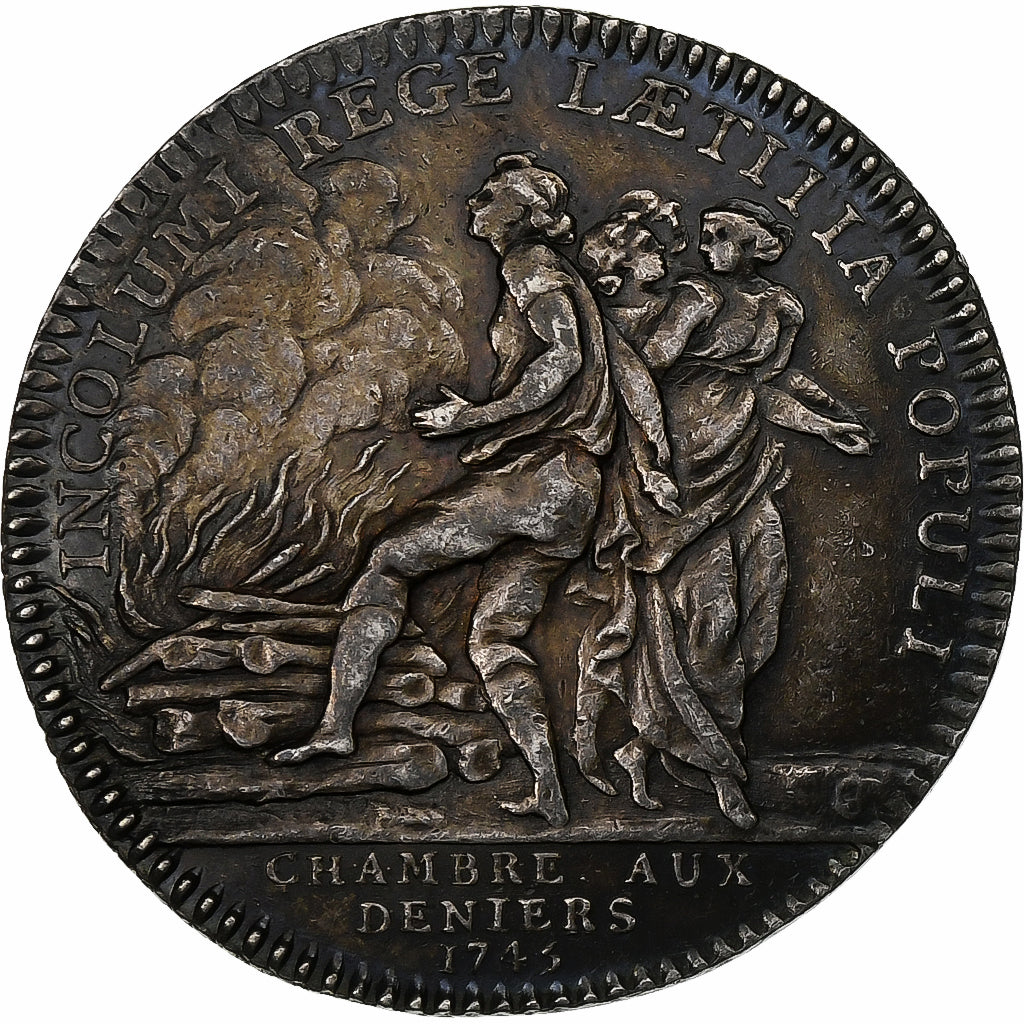 France, Jeton, Louis XV, Chambre aux Deniers, 1745, Argent, SUP, Feuardent:2511