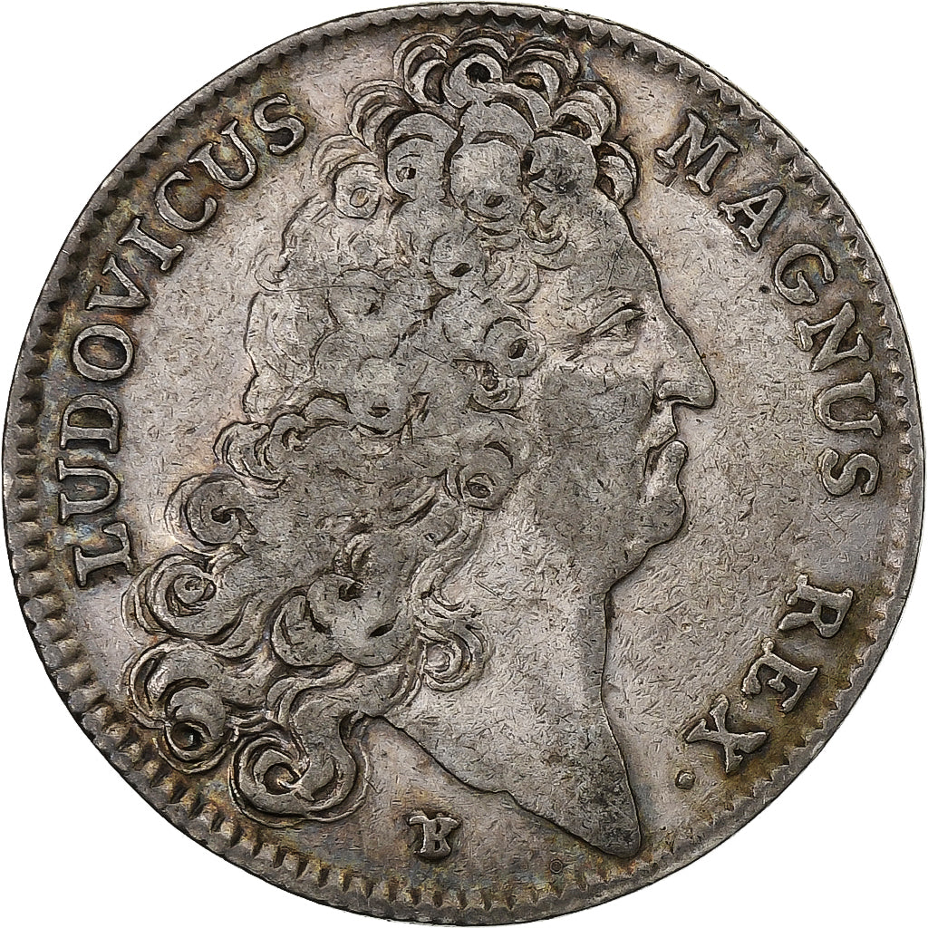 Francia, ficha, Louis XIV, Trésor Royal, 1707, Argento, BB, Feuardent:1981
