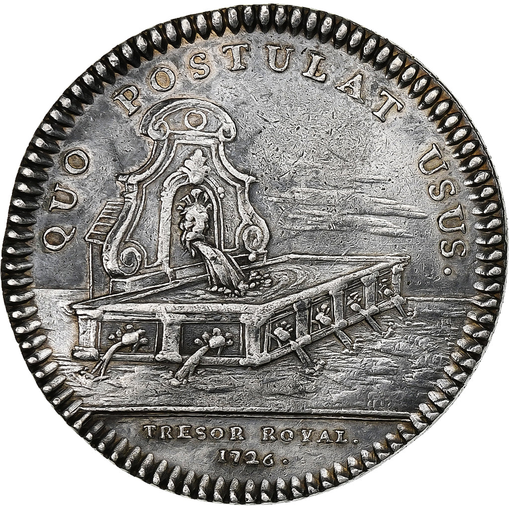 Francja, Token, Louis XV, Trésor Royal, 1726, Srebro, AU(55-58), Feuardent:2019