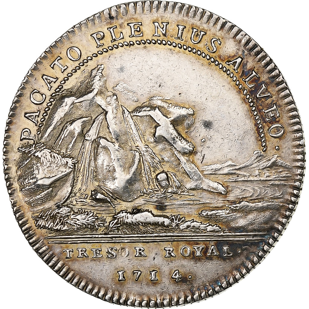Francia, ficha, Louis XIV, Trésor Royal, 1714, Argento, SPL-, Feuardent:1995