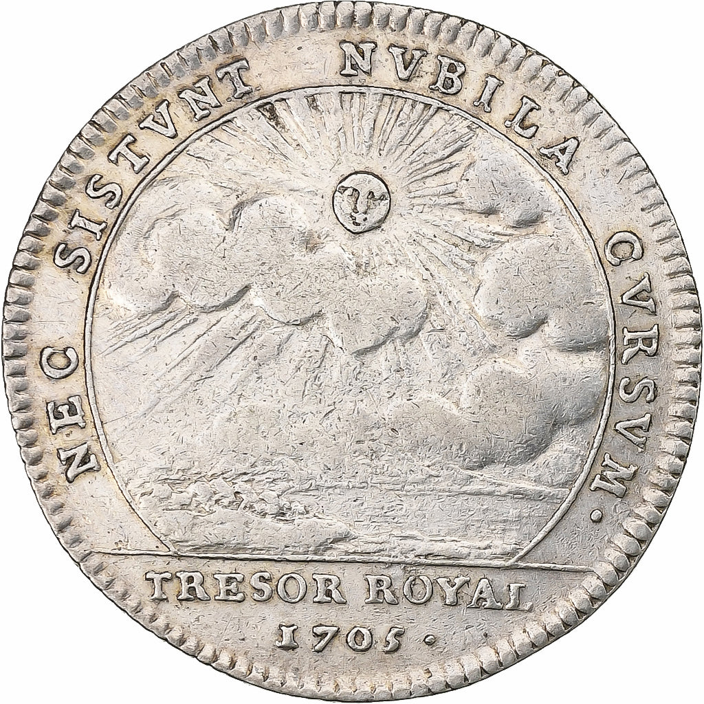 France, Token, Louis XIV, Trésor Royal, 1705, Silver, AU(50-53), Feuardent:1975