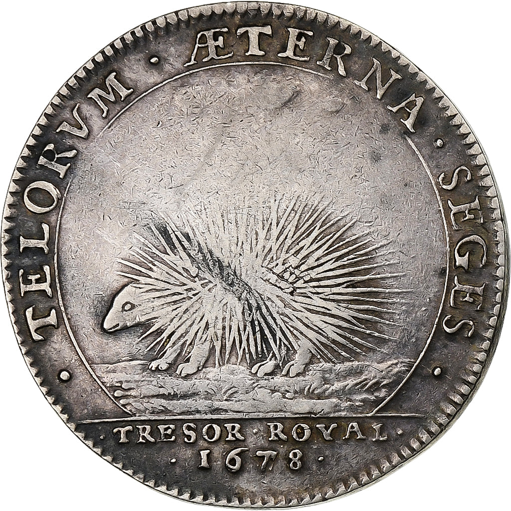 Francia, zeton, Louis XIV, Trésor Royal, 1678, Plata, MBC+, Feuardent:1882