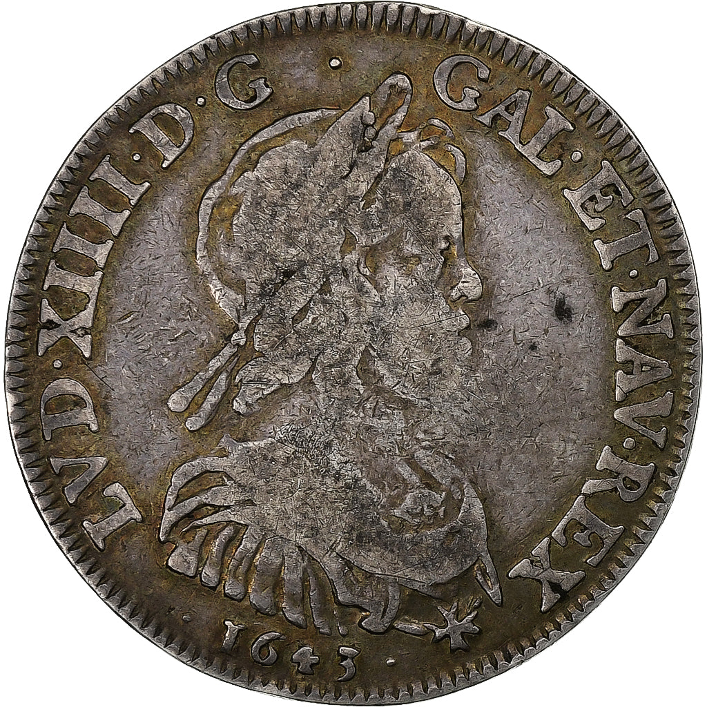 Francia, ficha, Confirmation des Privilèges, 1643, Argento, MB+, Feuardent:2886