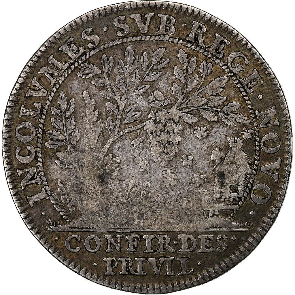 Francia, ficha, Confirmation des Privilèges, 1643, Argento, MB+, Feuardent:2886