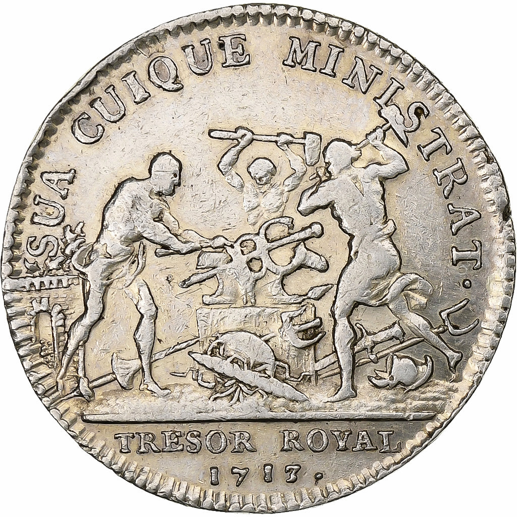 Francja, Token, Ludwik XIV, Trésor Royal, Négociations de la Paix d'Utrecht