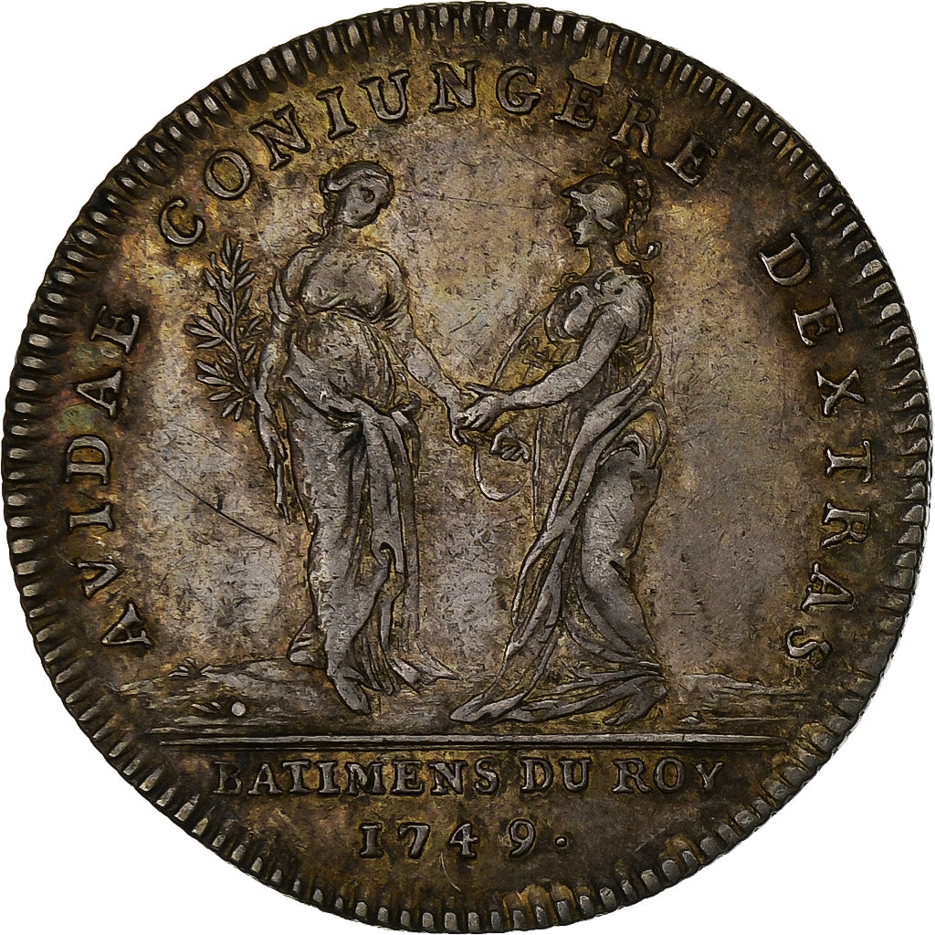 France, Token, Louis XV, Bâtiments du Roi, 1749, Silver, AU(50-53)