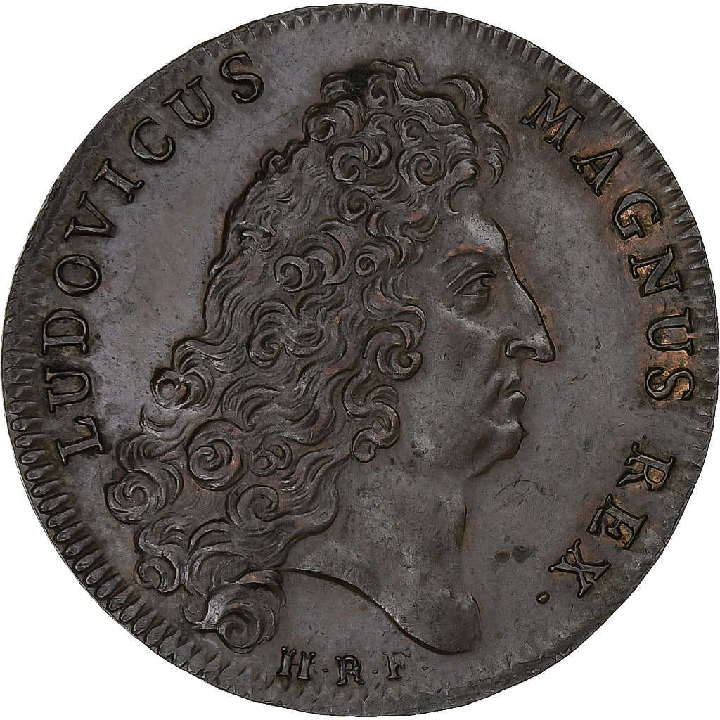 France, Jeton, Louis XIV, Chambre du Trésor Royal, 1705, Cuivre, TTB+