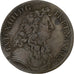 Francia, zeton, Louis XIV, Chambre du Trésor Royal, 1673, Cobre, BC+