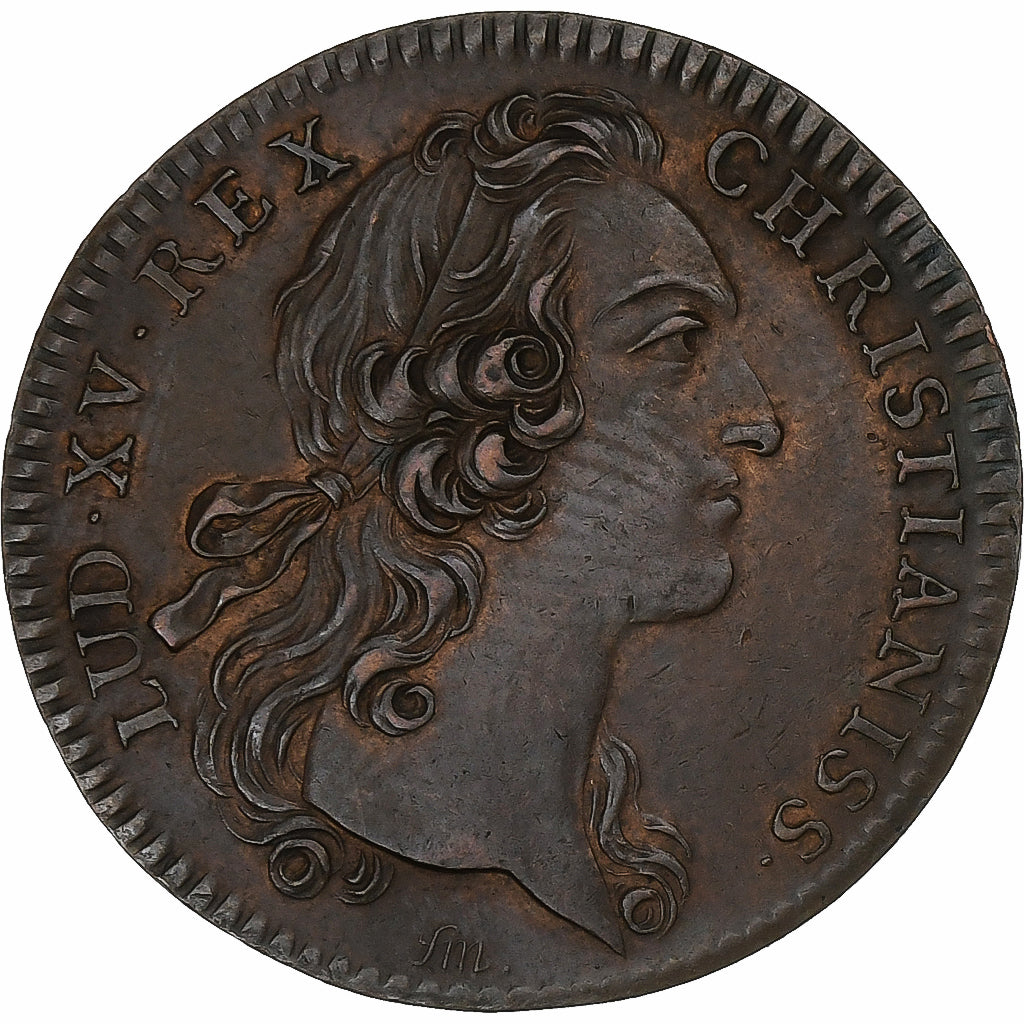 France, Token, Louis XV, Parties et Revenus Casuels, 1747, Copper, AU(55-58)
