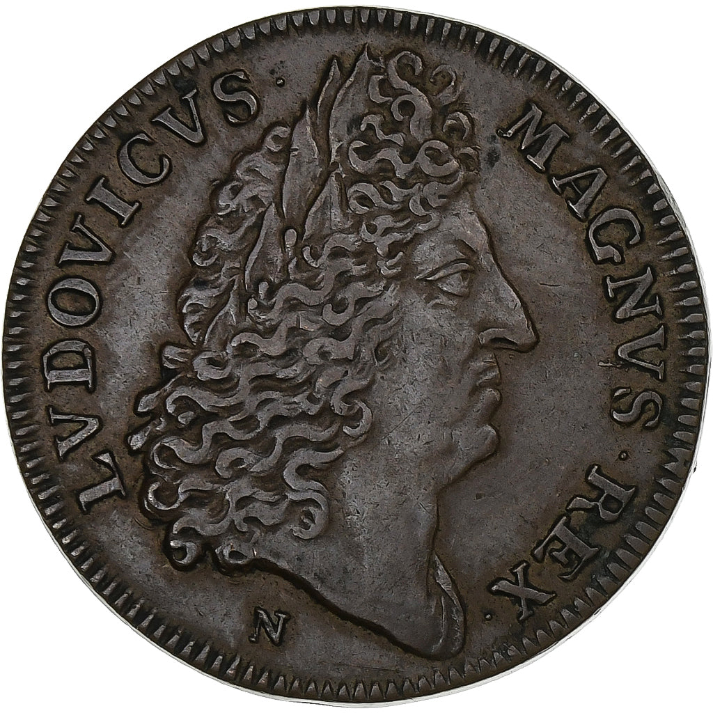 Frankrijk, Token, Louis XIV, Chambre aux Deniers, 1695, Koper, ZF+