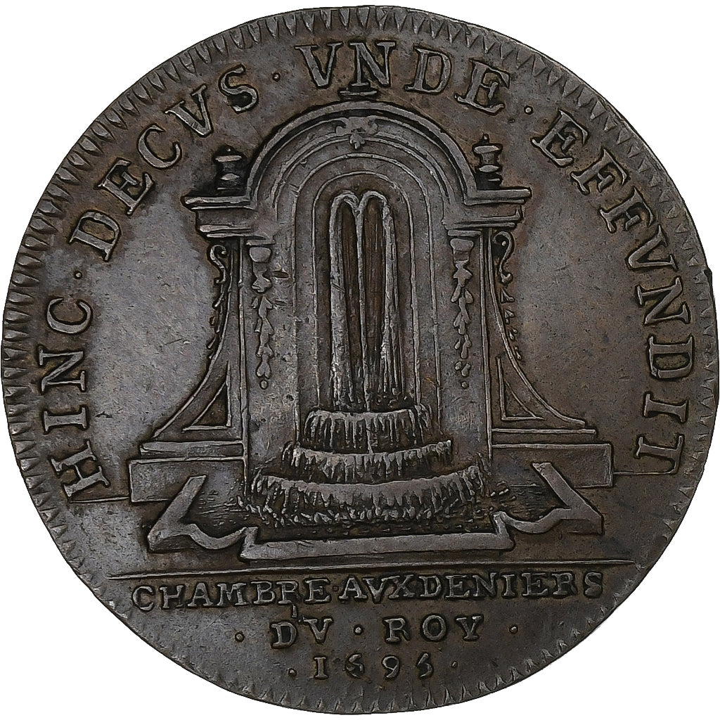 Frankrijk, Token, Louis XIV, Chambre aux Deniers, 1695, Koper, ZF+