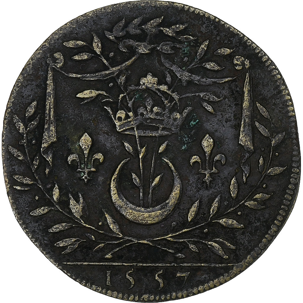 Frankreich, betaalpenning, Henri II, Cour des Monnaies de Paris, 1557, Messing