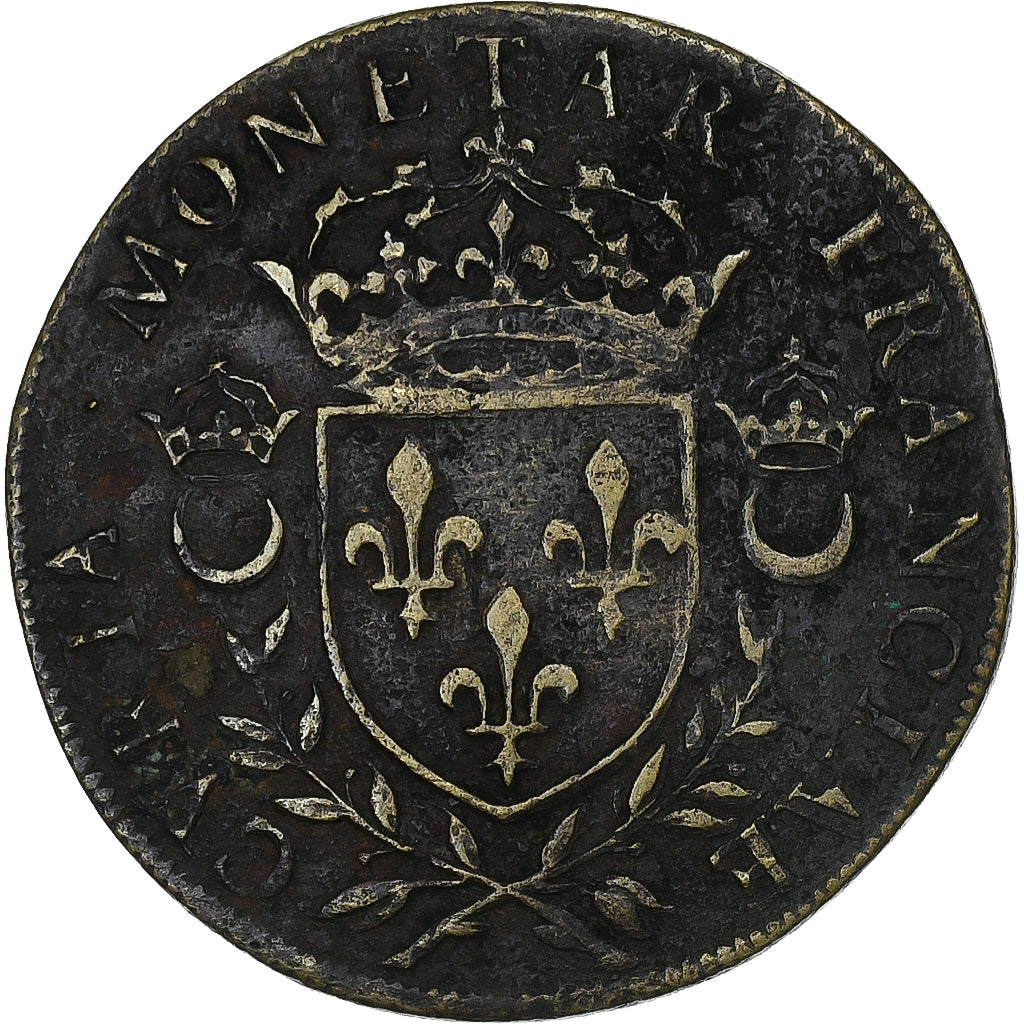 Frankreich, betaalpenning, Henri II, Cour des Monnaies de Paris, 1557, Messing