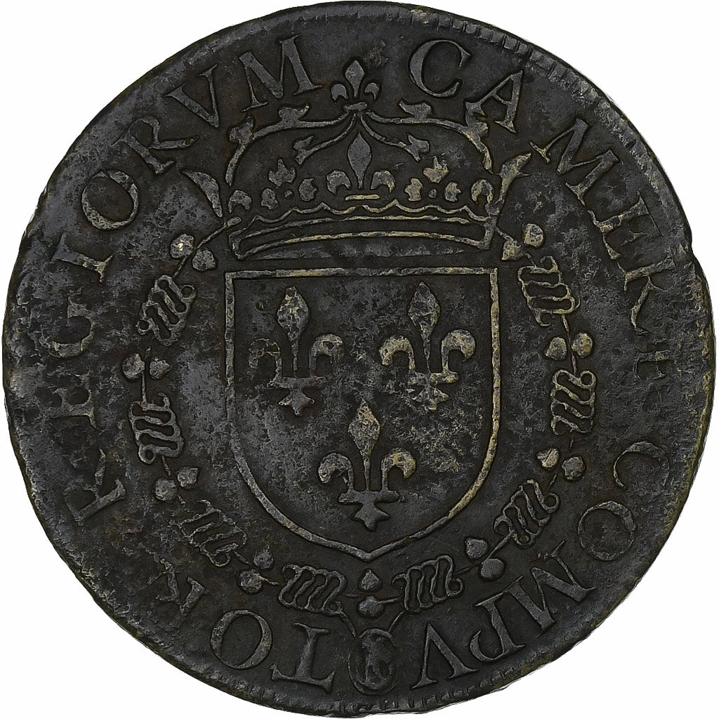 France, Token, Henri III, Cour des Monnaies de Paris, 1576, Brass, EF(40-45)