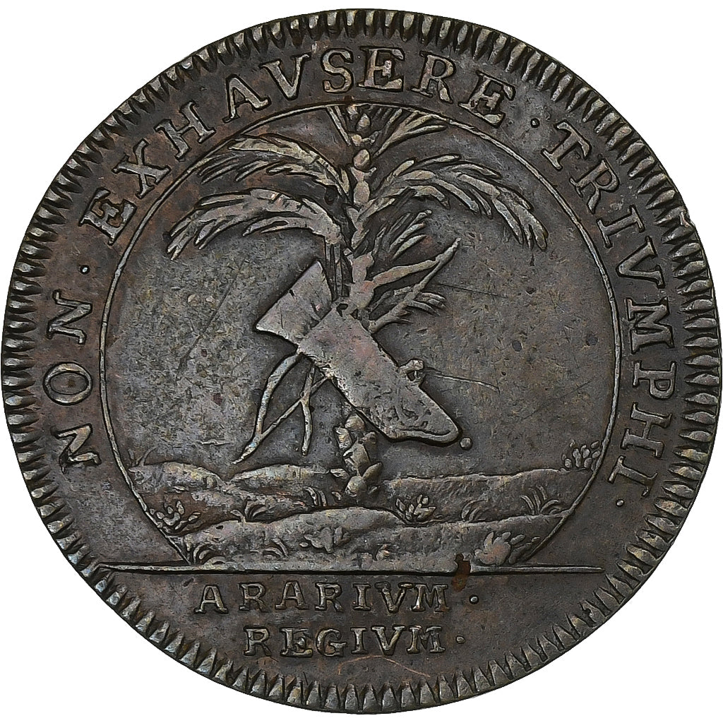 Francia, ficha, Louis XIV, Trésor Royal, Rame, BB, Feuardent:1939 var