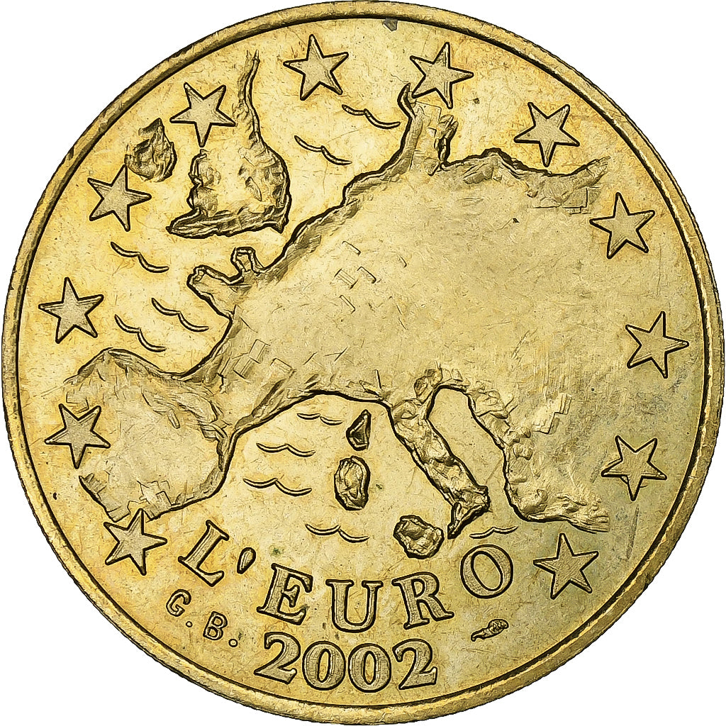 Francia, ficha, Passage du franc à l'Euro, 2002, Rame-nichel-alluminio, SPL-