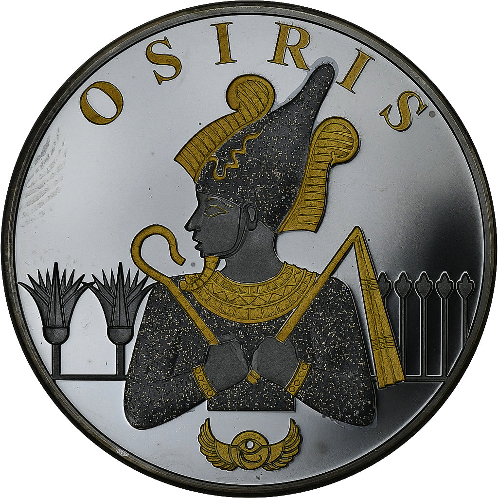 Egipt, medal, Les Dieux d'Egypte, Osiris, Srebro, MS(65-70)