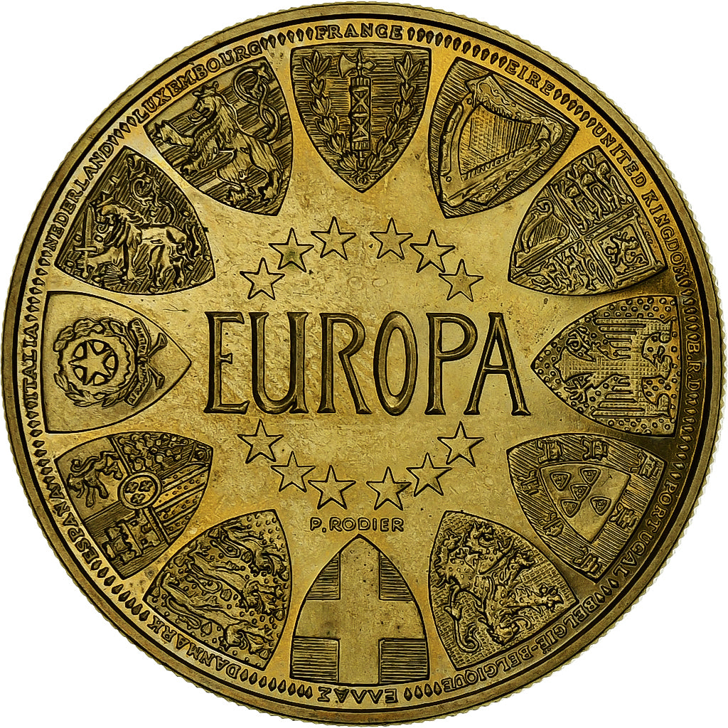 Francia, medaglia, Ecu Euro, EUROPA, 1992, Doratura in rame-nichel, SPL