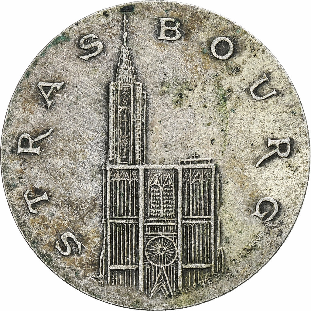 France, Medal, Strasbourg, Ville d'Europe, Silvered bronze, VF(30-35)