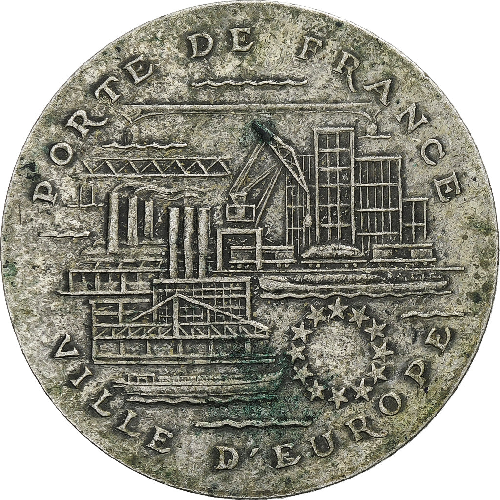 France, Medal, Strasbourg, Ville d'Europe, Silvered bronze, VF(30-35)