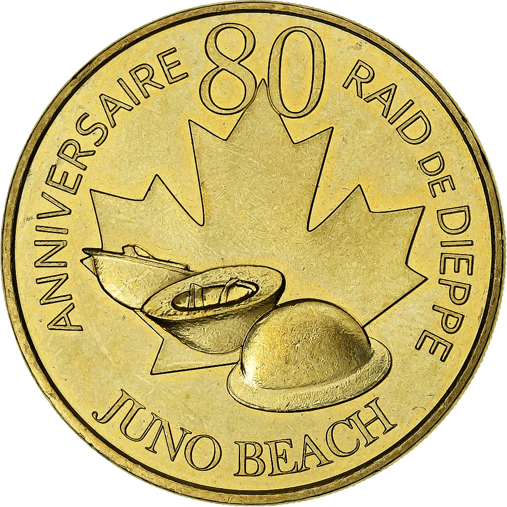France, Token, Raid de Dieppe, Juno Beach, 2022, Copper-nickel Aluminium