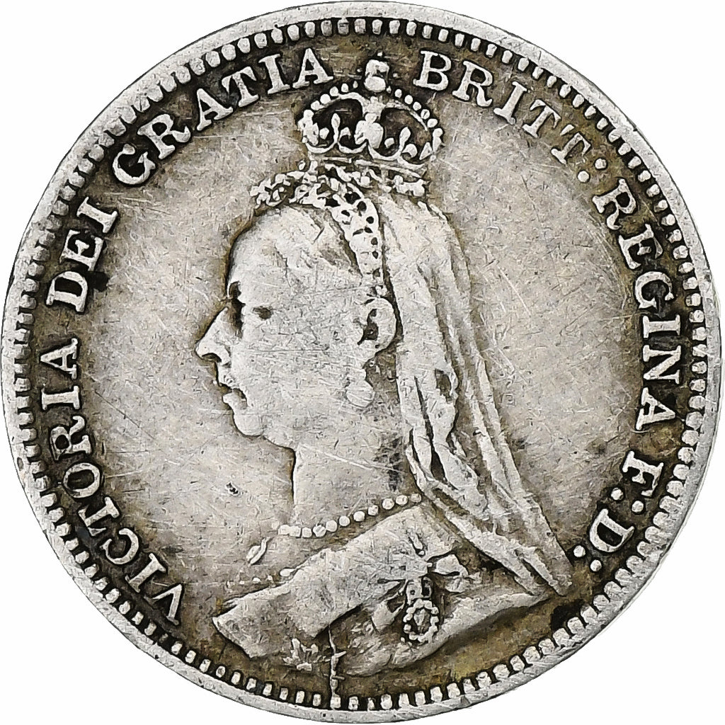 Moneta, Gran Bretagna, Victoria, 3 Pence, 1890, BB, Argento, KM:758