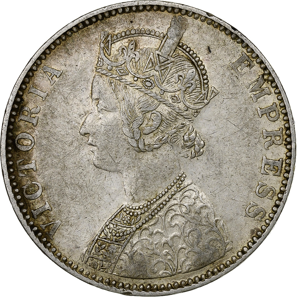 INDIA BRITÁNICA, Victoria, Rupee, 1893, Bombay, Plata, MBC, KM:492
