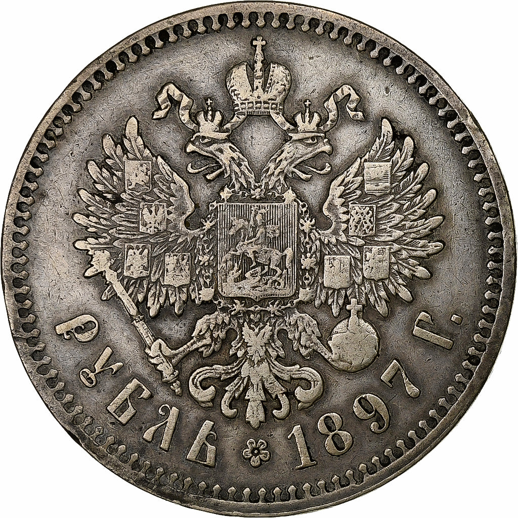 Russie, Nicholas II, Rouble, 1897, Saint-Pétersbourg, Argent, TB+, KM:59.3