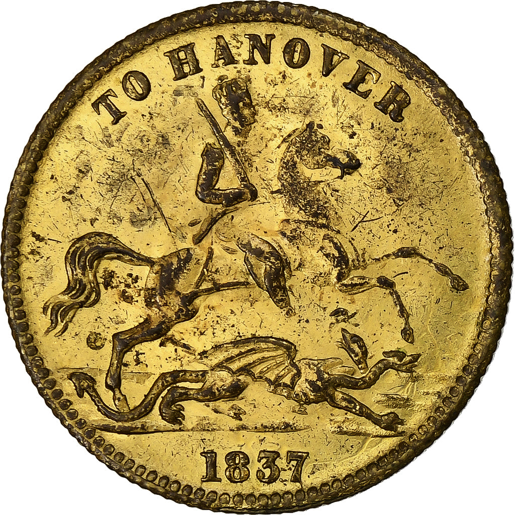 Reino Unido, Token, Victoria, To Hanover, 1837, Latão, EF(40-45)