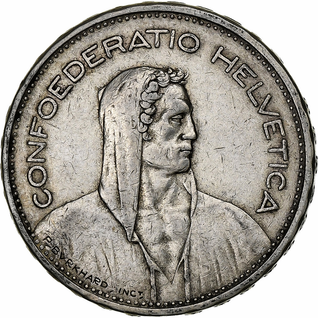 Svizzera, 5 Francs, 1931, Bern, Argento, BB, KM:40