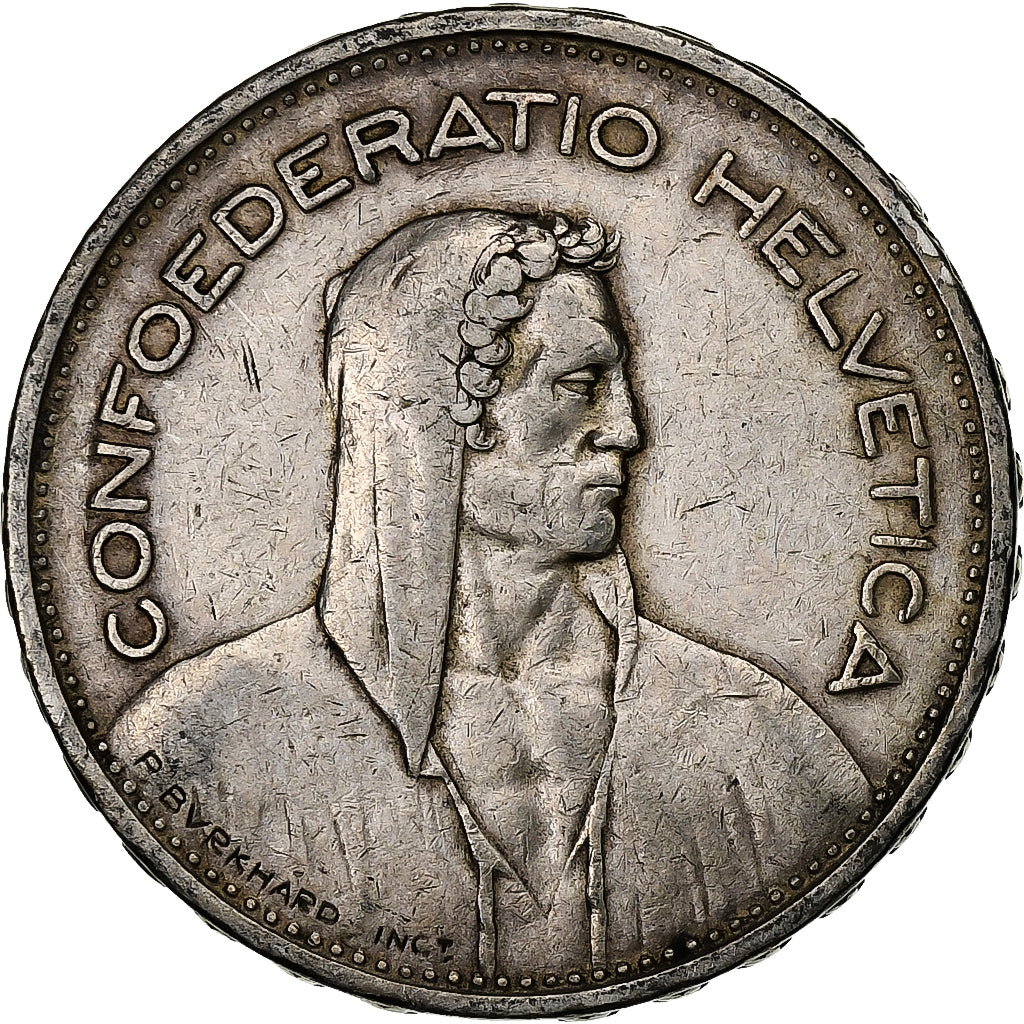 Coin, Switzerland, 5 Francs, 1932, Bern, AU(50-53), Silver, KM:40