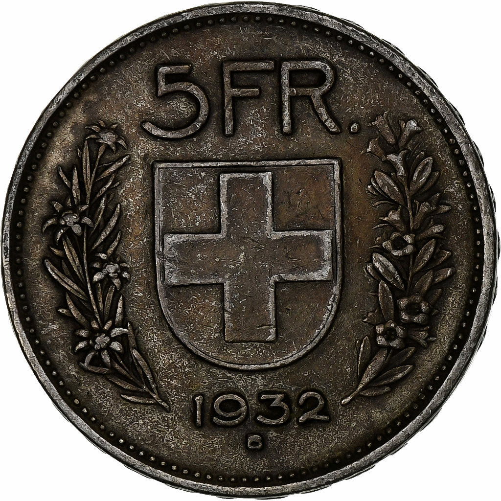 Switzerland, 5 Francs, 1932, Bern, Silver, EF(40-45), KM:40