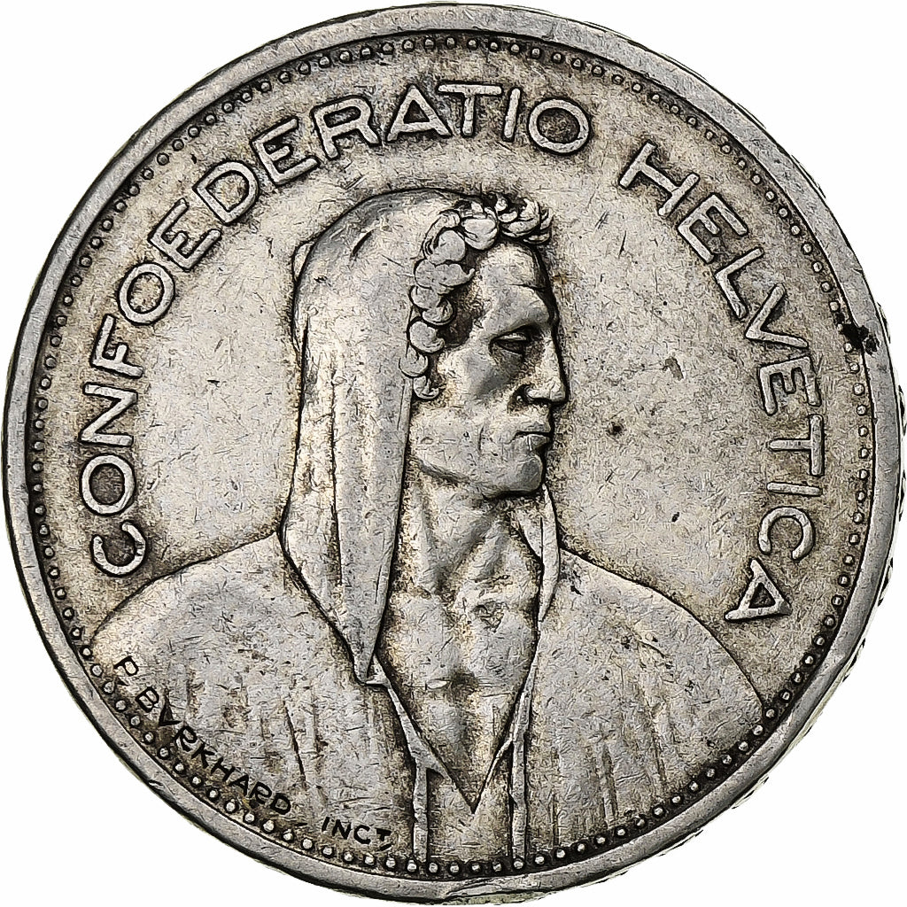 Switzerland, 5 Francs, 1935, Bern, Silver, EF(40-45), KM:40