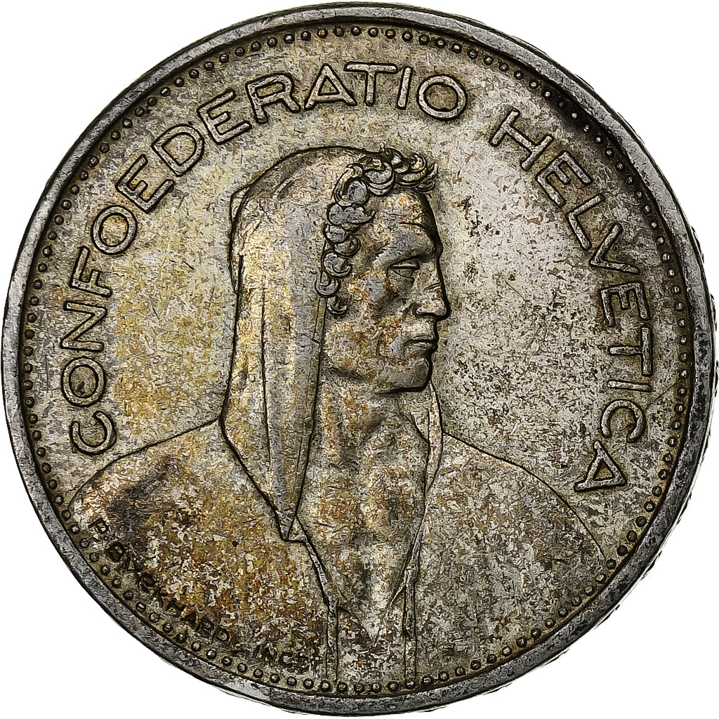 Switzerland, 5 Francs, 1939, Bern, Silver, AU(50-53), KM:40
