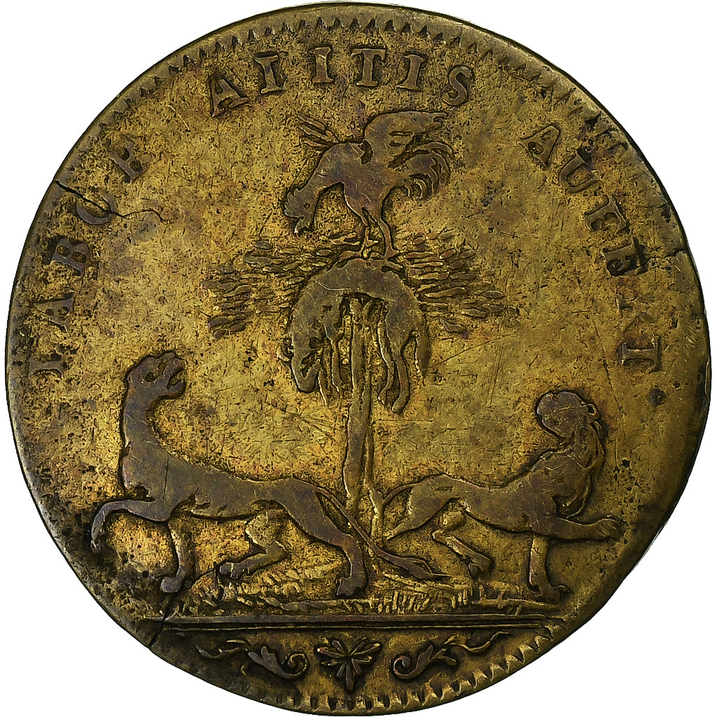 France, Token, Louis XIV, Guerre de succession d’Espagne, Brass, VF(20-25)