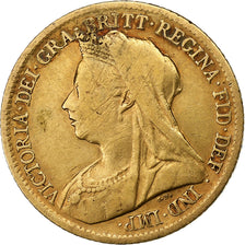 Groot Bretagne, Victoria, 1/2 Sovereign, 1900, London, Goud, FR+, KM:784