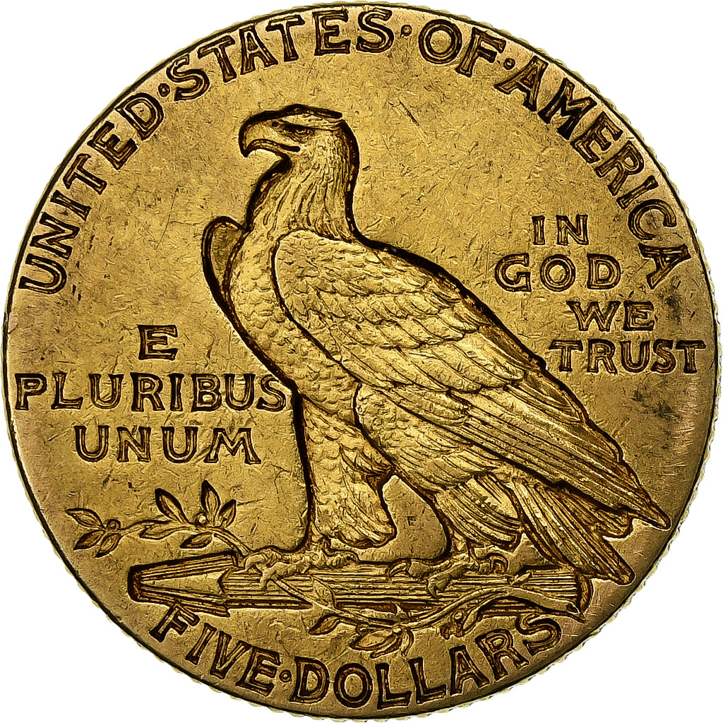 United States, $5, Half Eagle, Indian Head, 1912, U.S. Mint, Gold, EF(40-45)