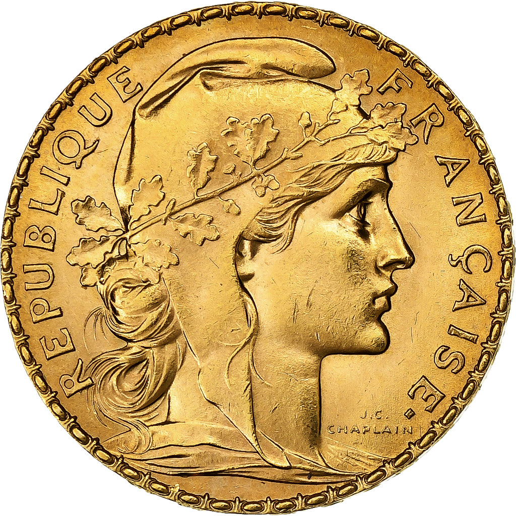 France, 20 Francs, Marianne, 1910, Paris, Or, SPL+, Gadoury:1064a, KM:857