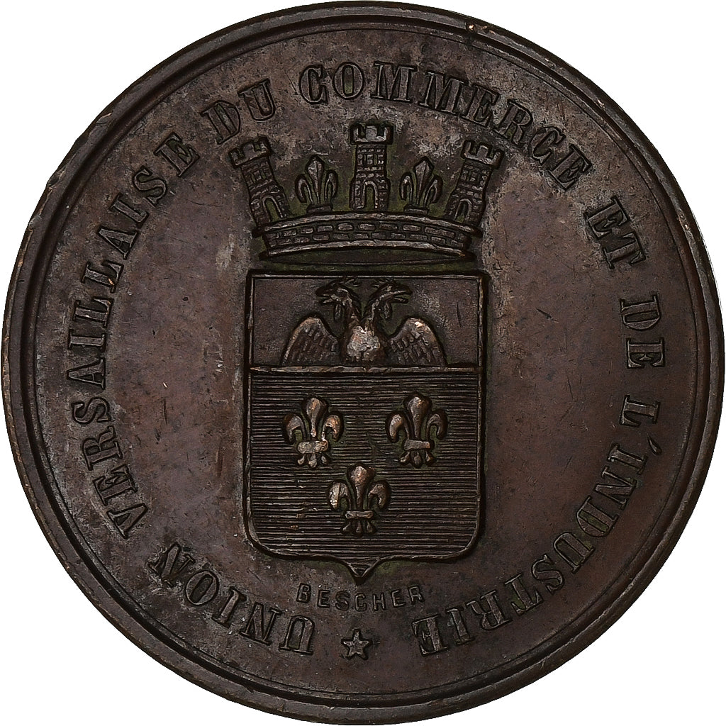 France, Token, Union du Commerce et de l'Industrie, Versailles, 1872, Copper