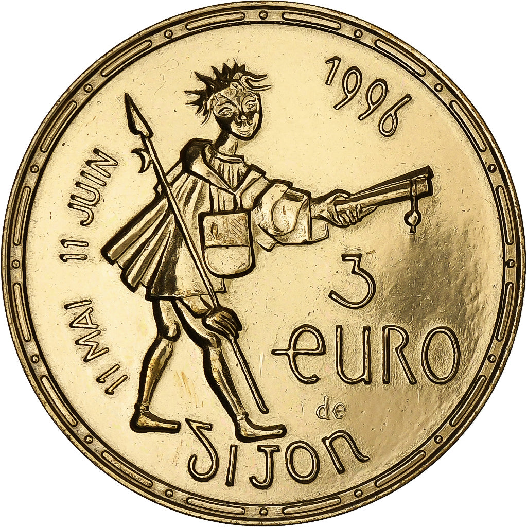 France, 3 Euro, DIJON, 1996, AU(55-58)