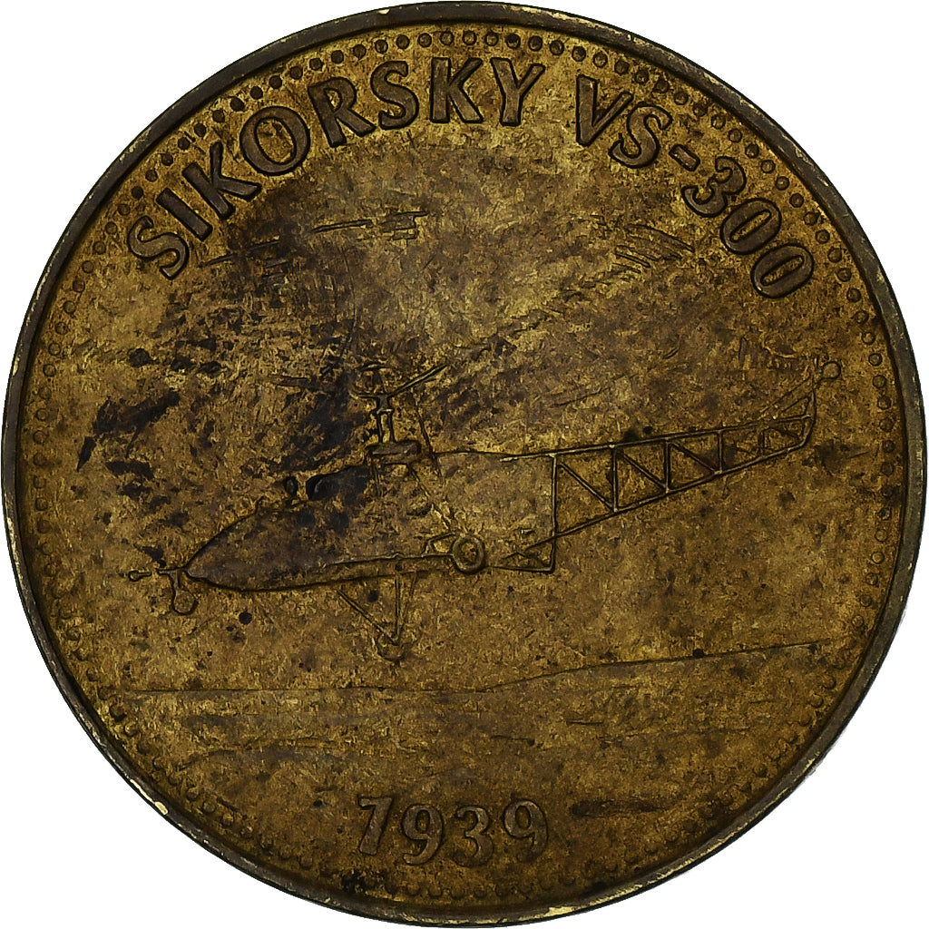 Francia, ficha, Collection Shell, Sikorsky VS-300, Bronzo-alluminio, MB