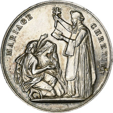 France, Medal, Religion, Mariage Chrétien, Silver, AU(55-58)